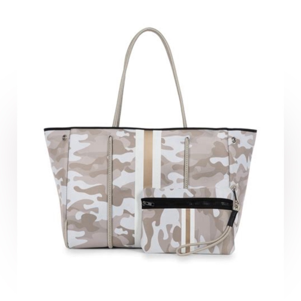 Haute Shore Greyson Sahara neoprene tote bag with removable wristlet